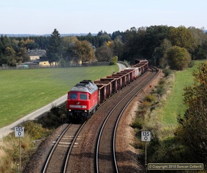 241.449 passed Kornbach with a westbound scrap train on 8 October 2010.