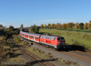 218.390 led RE3707 west from Reuth on 9 October 2010.