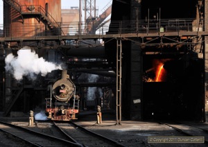 SY 1684 took a break beside the blast furnaces