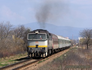 754.014 left Michalovce zastavka with Os8908, the 11:35 from Humenne to Kosice, on 3 April 2011. Although it's a Humenne loco, I also saw it on the Zvolen - Kosice line before and afterwards.