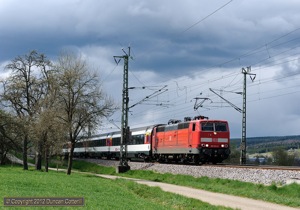 181.214 just caught a patch of sunlight on the approach to Eutingen im Gäu with IC280 on 20 April.