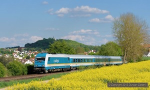 223.070 accelerated away from Sulzbach-Rosenberg with ALX354, the 13:07 Praha - Nürnberg, on 4 May.